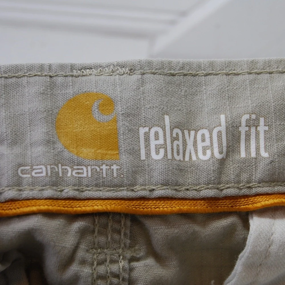 Mens Carhartt Cargo Shorts size 36 Khaki Relaxed Fit Utility Rugged Work 100135